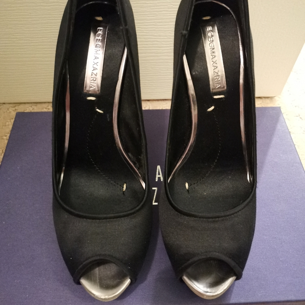 black satin heels
